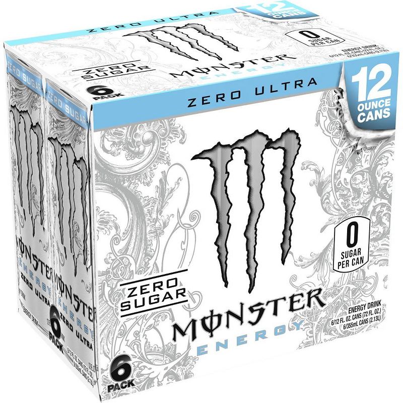 Monster Energy Zero Ultra Energy Drink - 6pk/12 fl oz Cans, 3 of 5