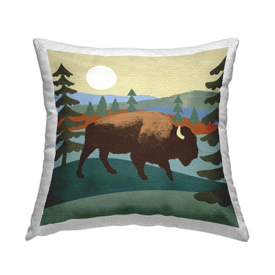 Stupell Industries Wild Bison Lake Landscape, 18 x 18