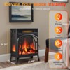 R.W.FLAME Electric Fireplace Heater, Freestanding Fireplace Infrared Stove with Remote Control and Timer, 3D Realistic Flame Effects, BLACK - 3 of 4