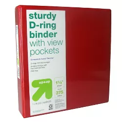 1.5" 3 Ring Binder Clear View Red - up & up™