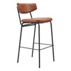 HomeRoots Set of Two 26" Brown And Black Faux Leather And Steel Counter Height Bar Chairs - 4 of 4