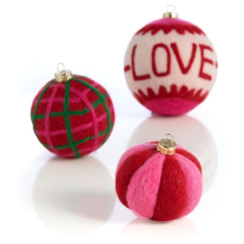 Set of 3, Christmas Ornaments, Felt Christmas Decorations