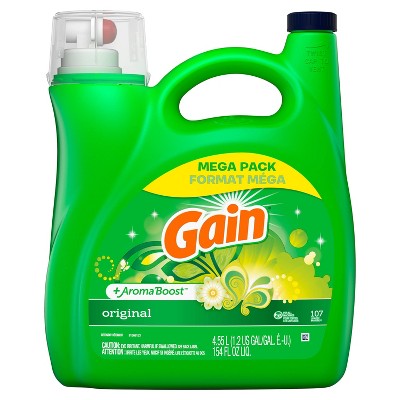 Gain + Aroma Boost Original Scent HE Compatible Liquid Laundry Detergent - 154 fl oz