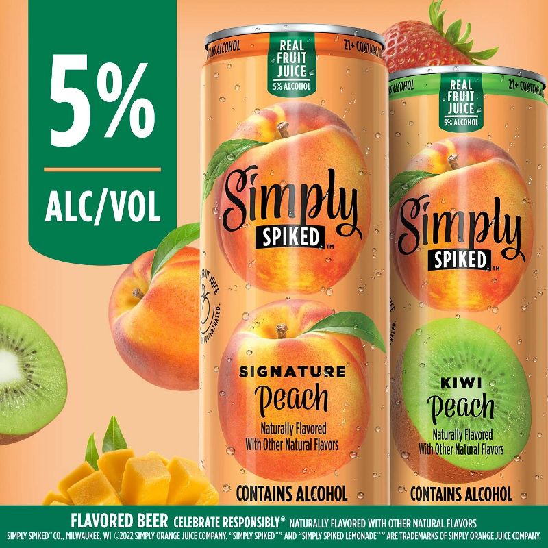 Simply Spiked Peach Variety Pack - 12pk/12 fl oz Cans, 3 of 12