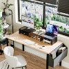 Simple Trending Monitor Stand Riser for Desk Organizer , Adjustable Length and Angle 3 Shelf with Drawer, Black - 2 of 4