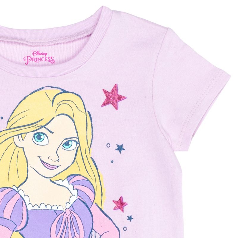 Disney Frozen Elsa Anna Moana Princess Rapunzel Jasmine Belle Girls French Terry Dress Little Kid to Big Kid, 4 of 8
