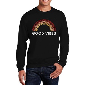 LA Pop Art Men's Word Art Crewneck Sweatshirt - Good Vibes - 1 of 4