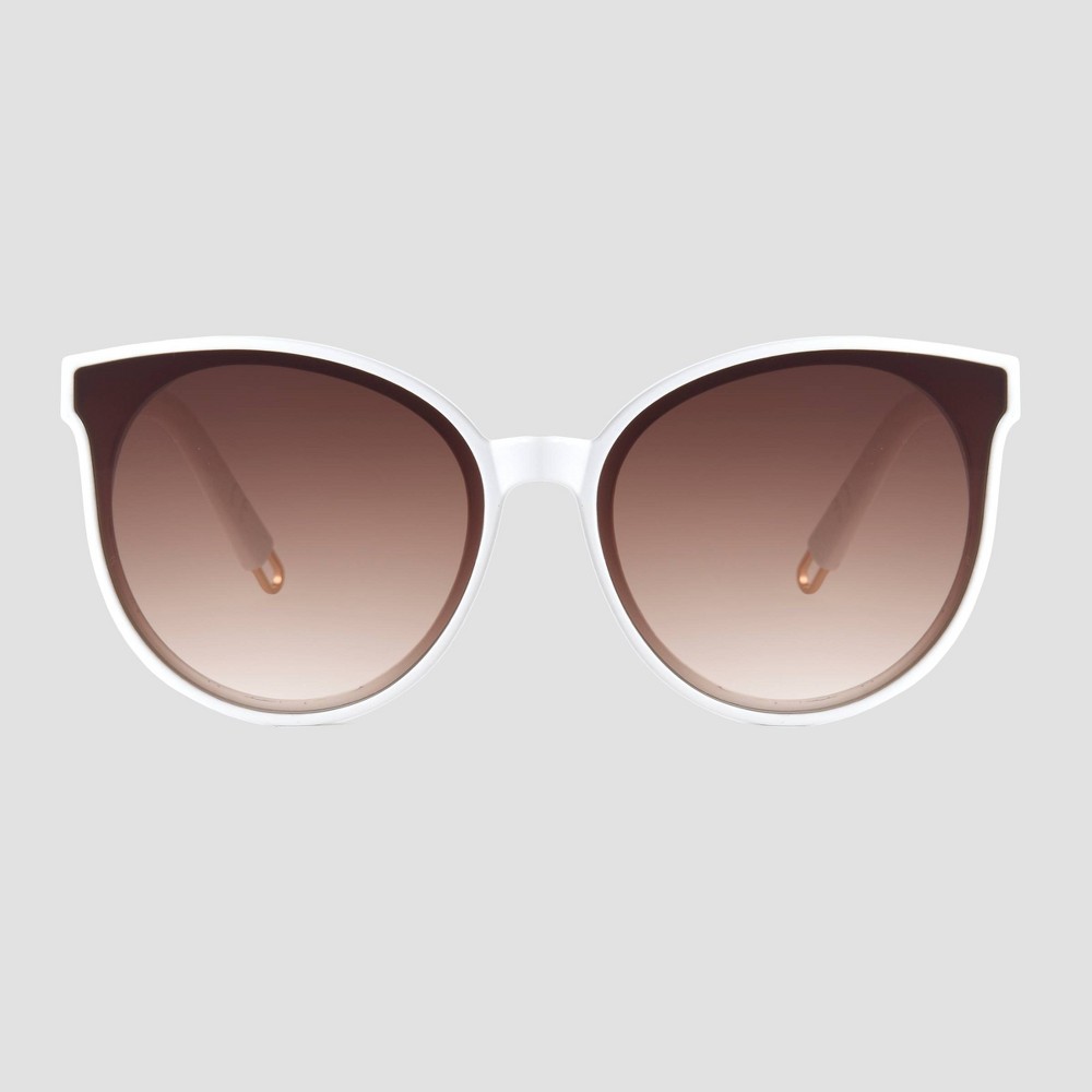 Photos - Sunglasses Women's Round  - Universal Thread™ Off White brown