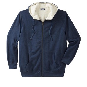 KingSize Men's Big & Tall High Pile Fleece-Lined Fleece Zip Hoodie - 1 of 4
