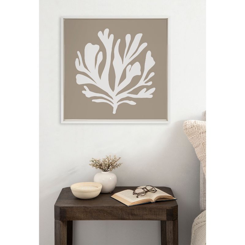 22&#34; x 22&#34; Sylvie Sophisticated Neutral Coral Tan Canvas by Creative Bunch White - Kate &#38; Laurel All Things Decor, 6 of 8