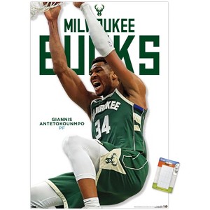 Trends International NBA Milwaukee Bucks - Giannis Antetokounmpo Feature Series 24 Unframed Wall Poster Print White Mounts Bundle 22.375" x 34" - 1 of 4