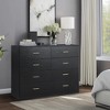 QingMoon Large 8 Drawer Dresser, Wood Storage Dresser with Gold Handles and Sturdy Frame for Living Room, Bedroom - 2 of 4