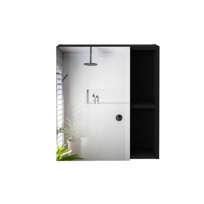 Depot E-Shop Medicine 19H" Single Door Cabinet With Mirror, Five Interior Shelves