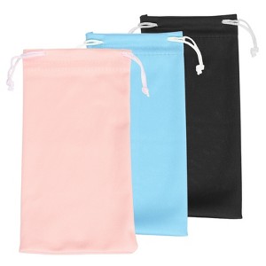 Unique Bargains Microfiber Soft Storage Women Men Eyeglasses Bag 3 Pcs - 1 of 4