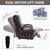 PAGED Power Lift Recliner Chair, Heating Massage Chair with Wood Armrests and Side Pocket, Chenille Accent Chair for Bedroom, Living Room - 2 of 4