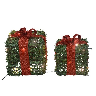 Productworks 10" And 13", Set Of Two Presents, With 45 Lights Knock Down