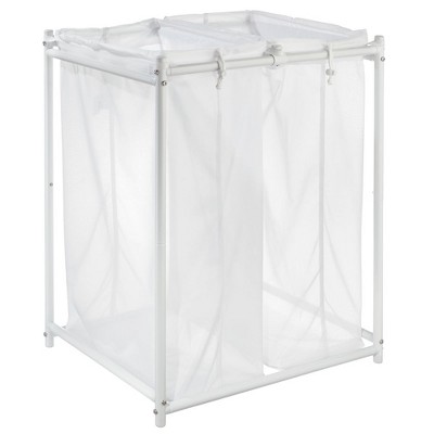 white double laundry hamper