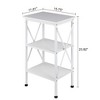 VECELO Modern X-Design Nightstand, End/Side Table with 3 Storage Shelves for Bedroom or Living Room - 3 of 4