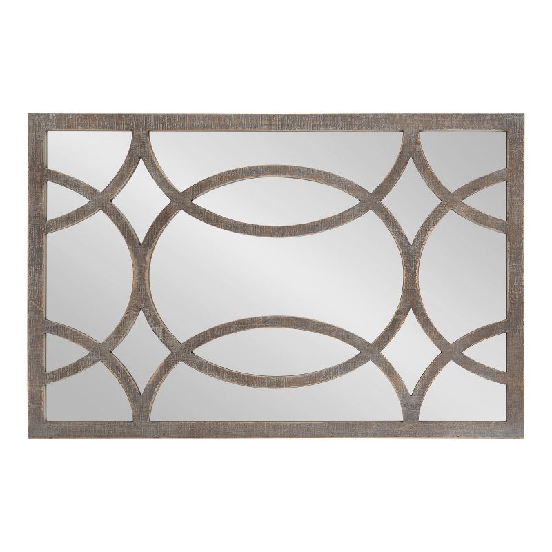Kate and Laurel Tolland Wood Panel Wall Mirror, 24x36, Rustic Brown, 3 of 10