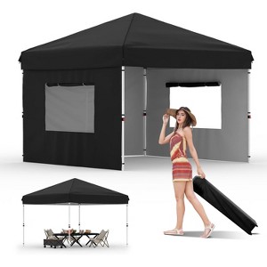Nasitip 10x10 Pop Up Canopy Tent-Outdoor Canopy tz Set Up Heavy Duty Commercial Instant Tent Shelter, 3-Sidewall - 1 of 4