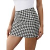 Women's Plaid High Waist Mini Skirt - Fall Bodycon Dress for Fashion Outfits 01 Houndstooth 01 Houndstooth Medium - 2 of 4