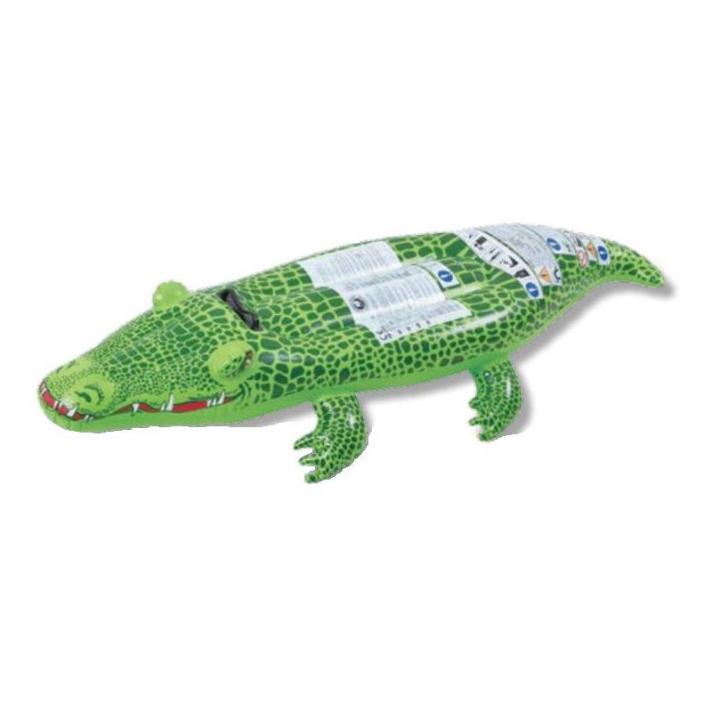 Pool Central 56" Inflatable Spotted Crocodile Rider 1-Person Swimming Pool Float Toy - Green, 1 of 2