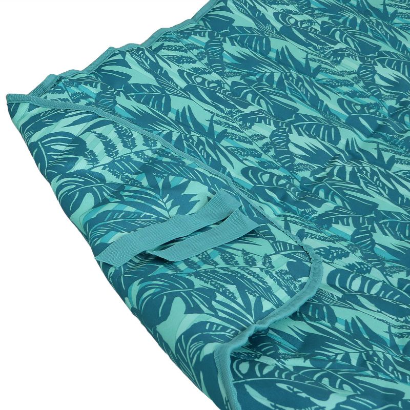 Sunnydaze Outdoor Weather-Resistant Polyester Quilted Hammock Cushion Pad and Hammock Pillow with Ties - Cool Blue Tropics, 5 of 12