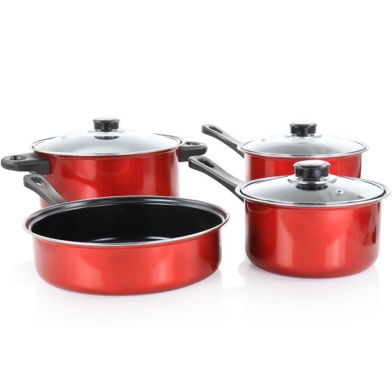 Gibson Everyday Cardinal 7 Piece Nonstick Steel Cookware Set in Red, 4 of 10