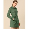 Allegra K Women's Notched Lapel Double Breasted Faux Suede Trench Coat with Belt - 4 of 4