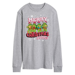 Men's - Teenage Mutant Ninja Turtles - Merry Christmas Dude Long Sleeve Graphic T-Shirt - 1 of 4