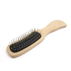 Unique Bargains Stainless Steel Pin Cushion Hair Brush Light Beige 8.3" x 1.8" x 1.2" 1Pc - 1 of 3