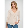 WEST K Women's Amaya Rib Knit Button Down Collar Top - 2 of 4