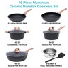 SKONYON 10pc Nonstick Ceramic Cookware Set Granite Coated Pots and Pans - 3 of 4