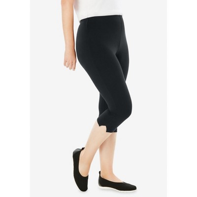 Woman Within Stretch-Cotton Knit Pull-On Capri Leggings - image 4