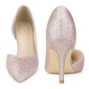 Perphy Women's Wedding Glitter Pointed Toe Slip-on Stiletto Heels Pumps - 2 of 3