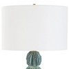 Uttermost Bonaire Teal Blue Table Lamp – Handcrafted Ceramic Base with Crystal Foot and Linen Shade, 25” High, 3-Way Socket - 4 of 4