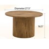 FONTOI 27.5"Round End Table with Cylindrical leg&Hidden Storage Space, Side Table for Living Room Bedroom Office, Brown, 27.5"*16.5"*27.5" - 3 of 4