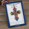 Anna-Kaci Colorful Stained Glass Rhinestone Cross Pendant Necklace Gift Message Card & Envelope Faith Jewelry Gifts - 3 of 4