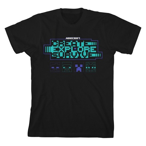 Street Fighter Create Explore Survive Crew Neck Short Sleeve Boy's Black T-shirt - image 1 of 3