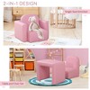 Whisen 2-in-1 Multifunctional Kids Sofa Convertible Table and Chair Set, Gift for 3 years old Boys Girls - Pink - 2 of 4