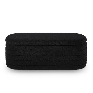 NicBex Modern 43" Boucle Fabric Storage Bench with Oval Shape for Bedroom and Living Room - 1 of 4