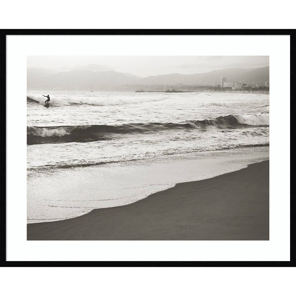 Photos - Other Decoration Amanti Art 41"x33" BW Surfer No. 1 by Myan Soffia Wood Framed Wall Art Print: Giclee, Modern Decor, Hardwood Frame