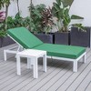 LeisureMod Chelsea Modern Outdoor Chaise Lounge Chair in White Fame With Side Table - 3 of 4