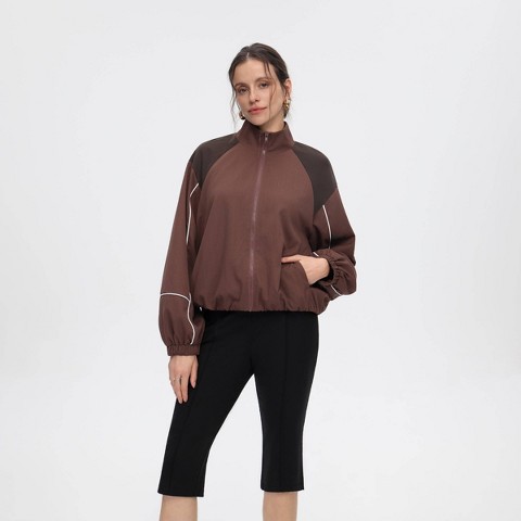 Женская куртка A New Day Long Sleeve Colorblock Sporty, цвет: Коричневый