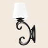 PAKOKULA Matte Black Farmhouse Double Wall Sconce with White FabricShade - 4 of 4