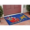 HomeRoots 18" X 30" Blue and Yellow Coir Santa Claus Outdoor Holiday Door Mat - 2 of 4