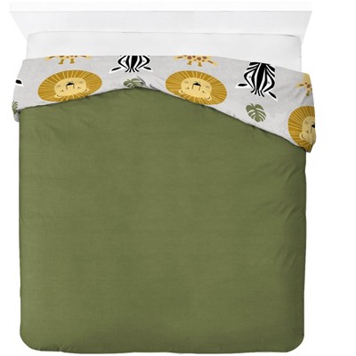 Safari Friends Full/Queen Organic Cotton Kids Duvet Cover Set