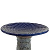 Sunnydaze Rennes Ceramic Bird Bath with Lava Finish -Blue Glazed Bowl with Blue Distressed Ceramic Finish - 22.5" - 3 of 4
