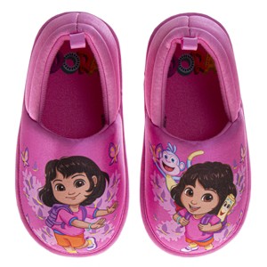 Dora the Explorer Girls Slippers - Plush Non-Slip Comfy Fluffy Lightweight Warm Comfort Soft Aline Indoor House Slippers (Toddler/Little Kid) - 1 of 4