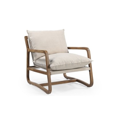 Taran Designs,Torrence Upholstered Solid Wood Accent Chair